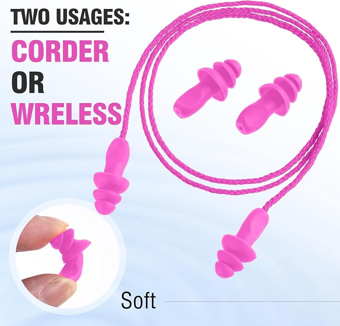 Tondiamo 200 Pairs Ear Plugs Reusable Silicone Earplugs - Image 3