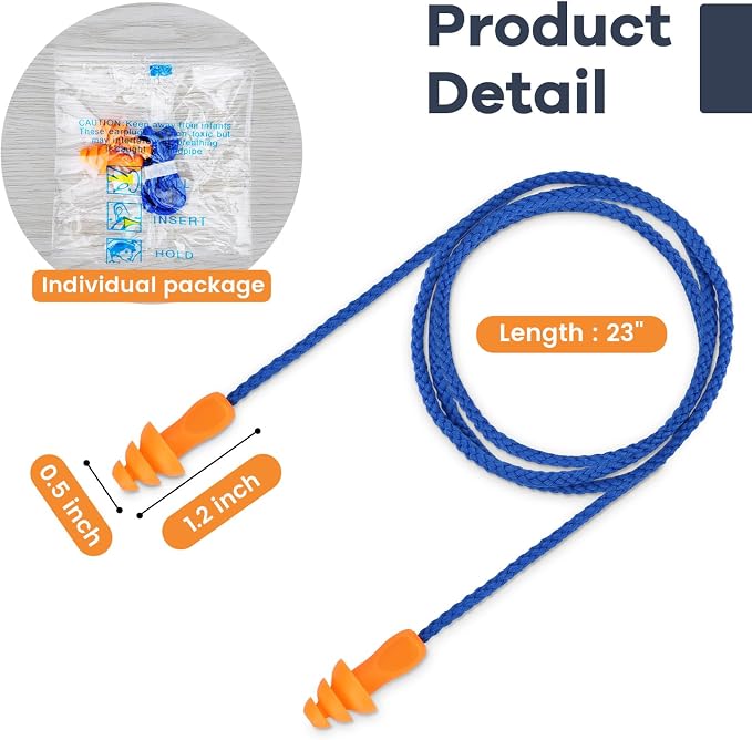 Silicone Ear Plugs, 100 Pairs Hearing Protection - Image 2