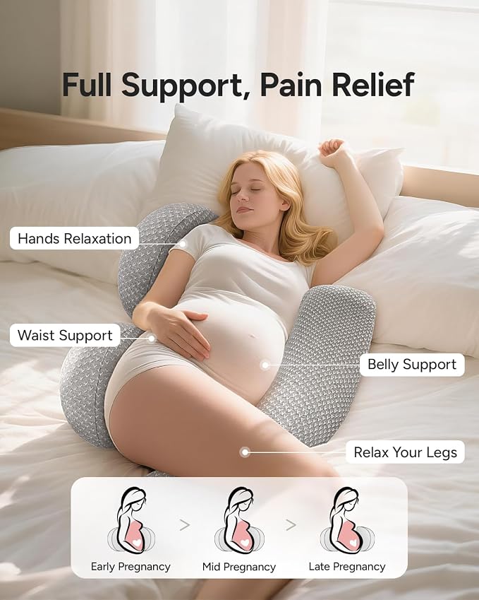 Pregnancy Wedge Pillow for Sleeping, Adjustable Maternity Pillow for Side - Image 3