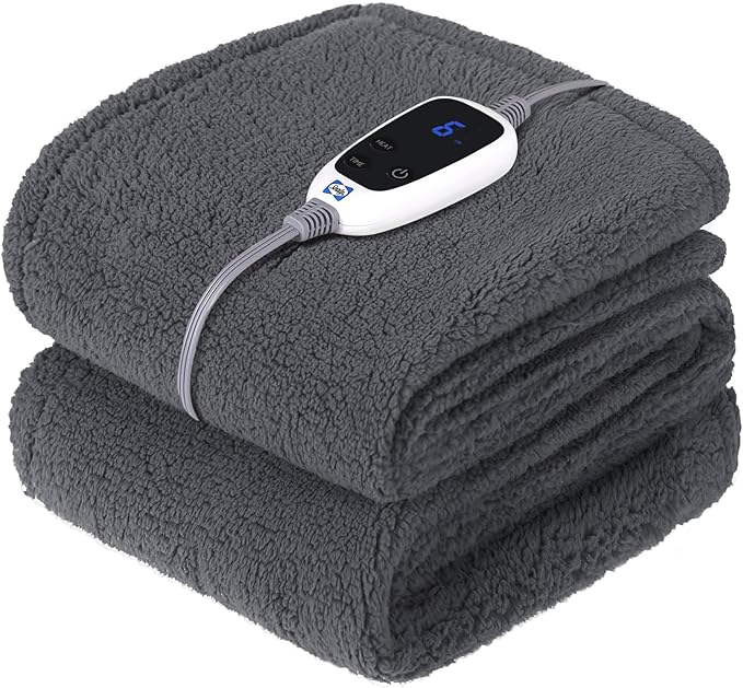 SEALY Electric Blanket Heated Throw 50"x60" Soft Double Sherpa Super Cozy by Sealy