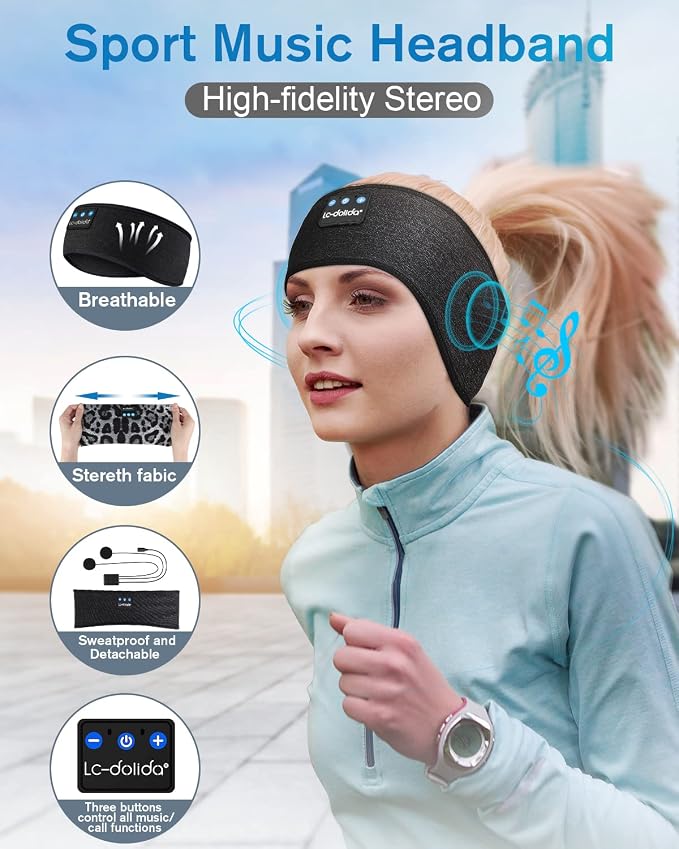 LC-dolida Sleep Headphones Bluetooth Music Band Headphones - Image 2