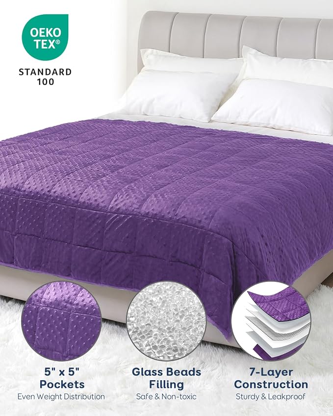 Kivik 20 lbs Weighted Blanket for Adults, Minky Dot Cooling Heavy Blankets Throw - Image 5