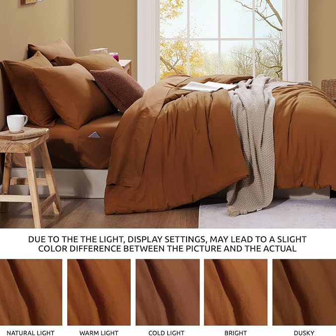 WRENSONGE Super King Plus Comforter Set- 7 Pieces Terracotta Bed in a Bag Super - Image 7