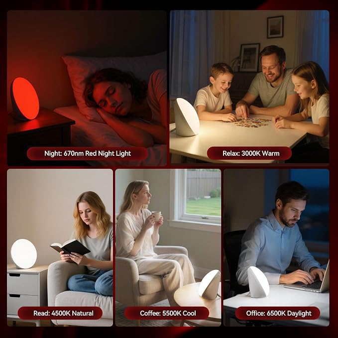 670nm Red Light Therapy Sleep Device & 10, 000 Lux Sun Lamp – Dual Function - Image 7