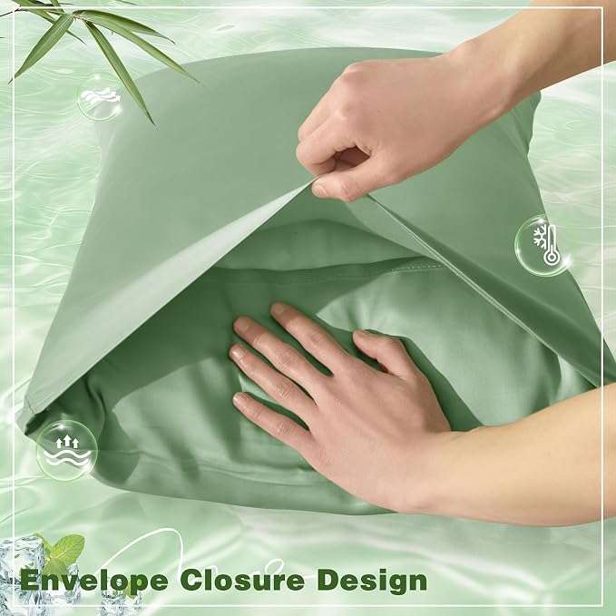 Homiest Cooling Pillow Cases Standard Size Set of 2, 100% Rayon Derived from - Image 5