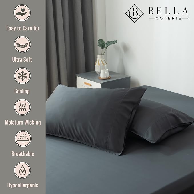 Bella Coterie | Luxury Bamboo Viscose Standard Size Pillowcase Set | 100% - Image 2