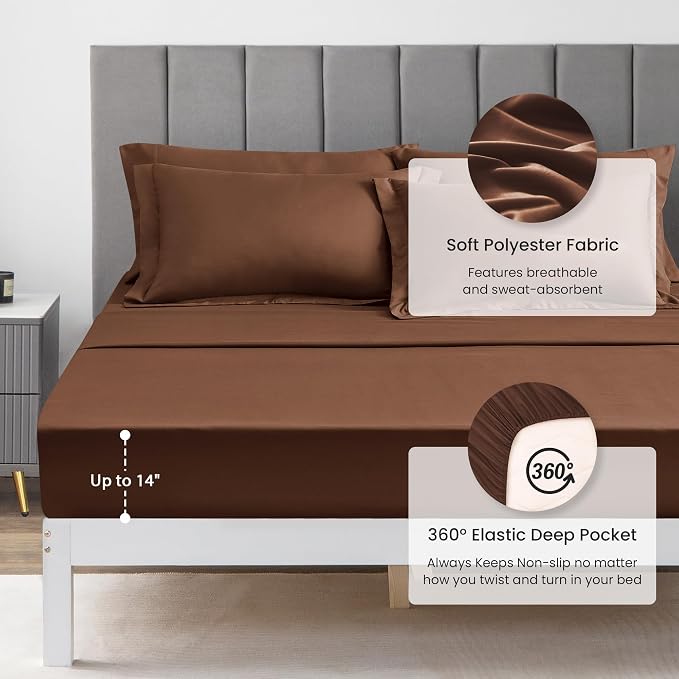 Love's cabin Full Comforter Set Brown, 7 Pieces Full Bed in a Bag, All Season - Image 6