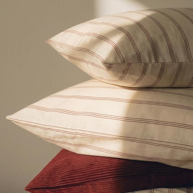 mixinni Striped Duvet Cover Set Twin XL, 3 Piece Cotton Linen Blend Bedding Set - Image 5