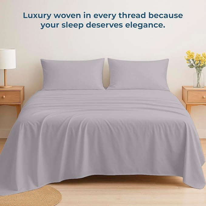 Royale Linens 100% Organic Cotton King Flat Sheet Only - Image 6