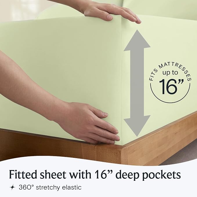 LuxClub 5 PC Sheet Set Bed Sheets Deep Pockets 16" Eco Friendly Wrinkle Free - Image 6
