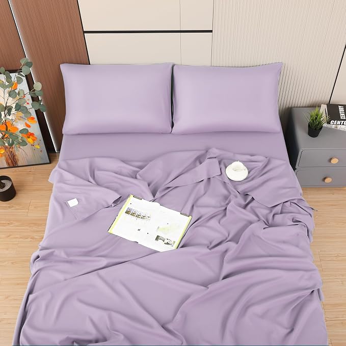 Toodou Soft Silky Touch, Mmost Comfortable and Luxurious Lavender Twin Flat - Image 3