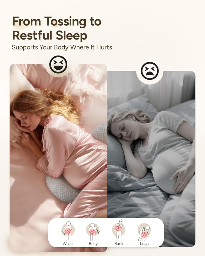 Pregnancy Wedge Pillow for Sleeping, Adjustable Maternity Pillow for Side - Image 7