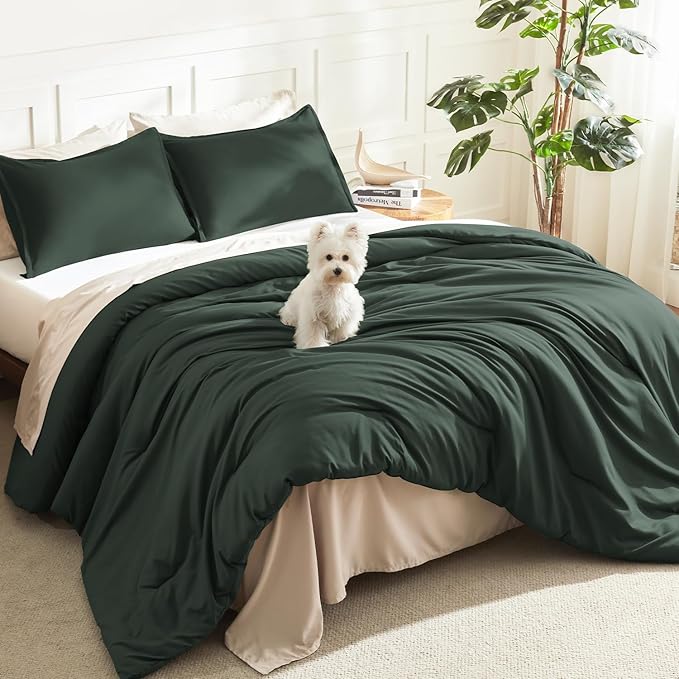 Litanika Forest Green Oversized King Comforter Set Super King Plus Size by Litanika
