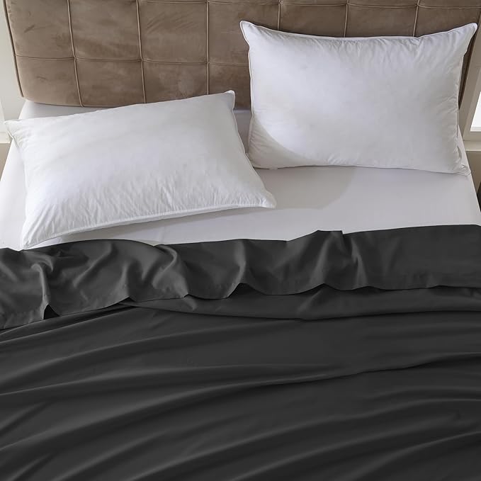ZPECC Queen Flat Sheet Only 1 Pack, Durable Black Top Bed Sheets Hypoallergenic - Image 7