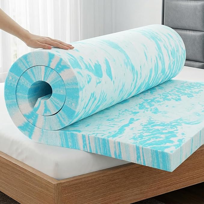 OLIXIS Gel Memory Foam Mattress Topper, Twin XL 3 Inch, Cooling Gel Infused by OLIXIS