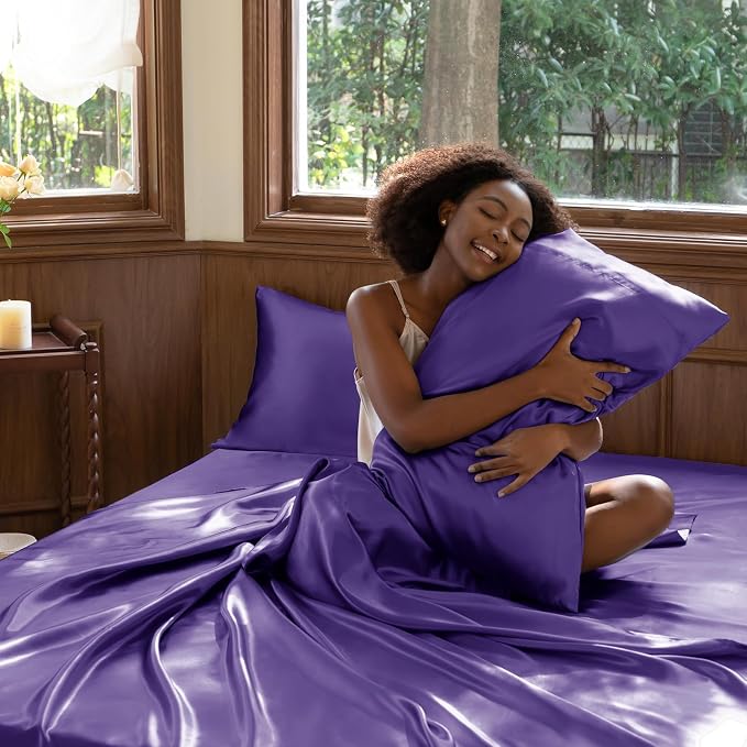 CozyLux Satin Sheets Twin Sheet Set - Image 7