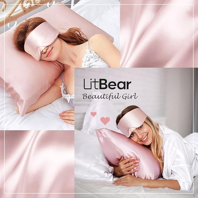 LitBear Silk Sleep Mask for Side Sleeper, Eye Mask Sleeping for Women Men 100% - Image 5
