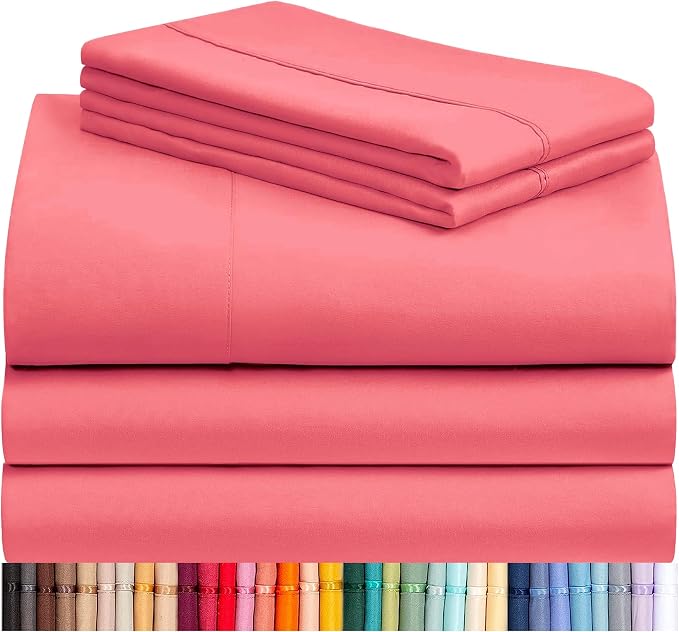LuxClub 5 PC Sheet Set Bed Sheets Deep Pockets 16" Eco Friendly Wrinkle Free by LuxClub