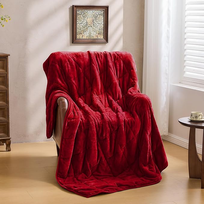 Super Fuzzy Soft Sherpa Fleece Weighted Blanket, 15 lbs Dual Sided Fluffy Heavy - Image 8
