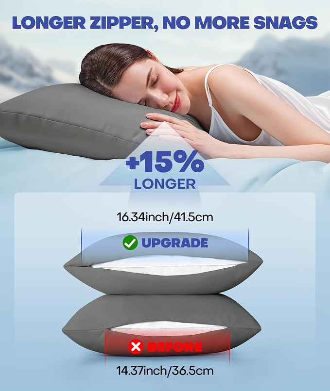 Ice Cooling Pillowcase for Hot Sleepers, Instantly Cool, Stays Cold All Night - Image 5
