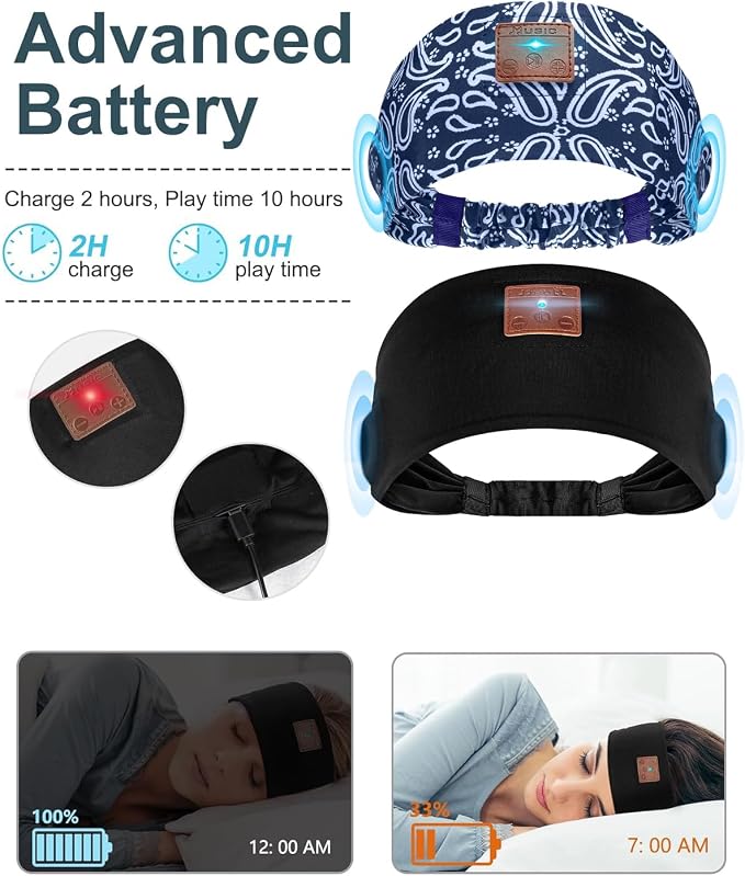 2-Pack Sleeping Headphones, Headband Headphones - Image 3