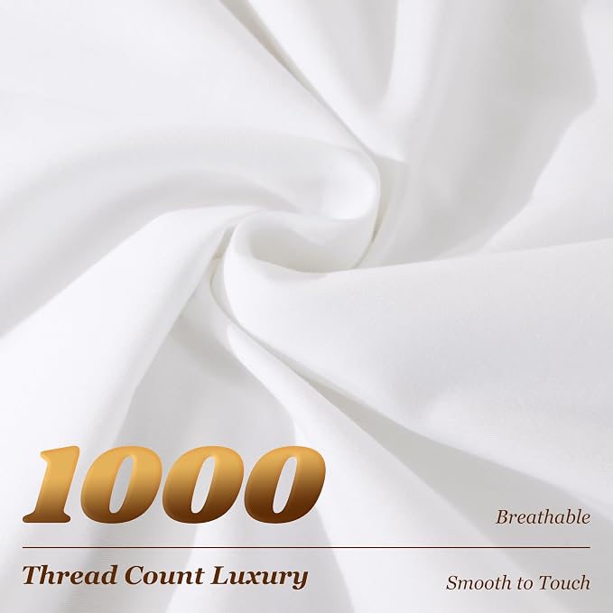LBRO2M 100% Cotton Sheets Set Deep Pocket 24", 1000 Thread Count King Size 4 - Image 4