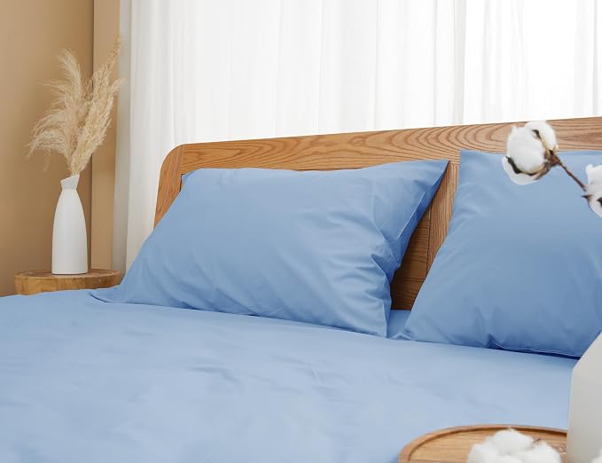 Pillow Cases, Standard Queen Size Cotton Percale Weave Pillowcases, Pre-Shrunk - Image 7