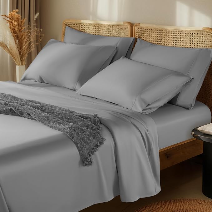 LBRO2M 1000 Thread Count 100% Egyptian Cotton Sheets Set 6 Piece Sets King Bed by LBRO2MBedding