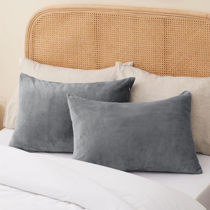 BEDELITE Flannel Pillow Cases Queen Size Set of 2, Super Soft Fleece Pillowcases - Image 8