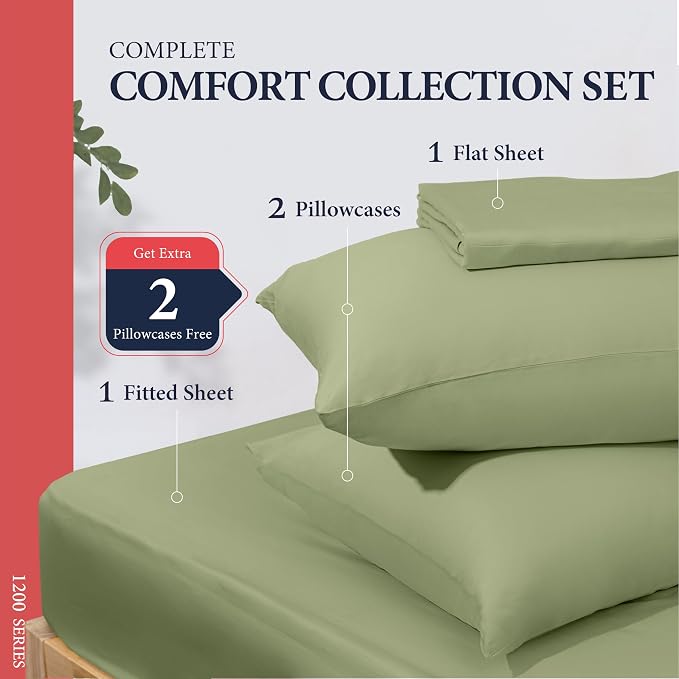 100% Egyptian Cotton King Size Sheets Set - Image 3