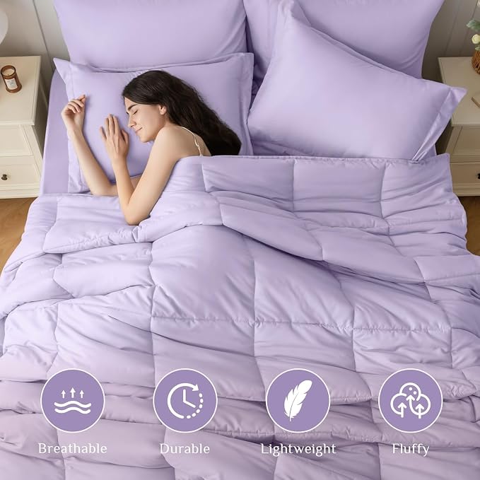 JOLLYVOGUE Twin Comforter Set, Ultra-Soft Bed in a Bag Twin Size 5 Pieces - Image 2