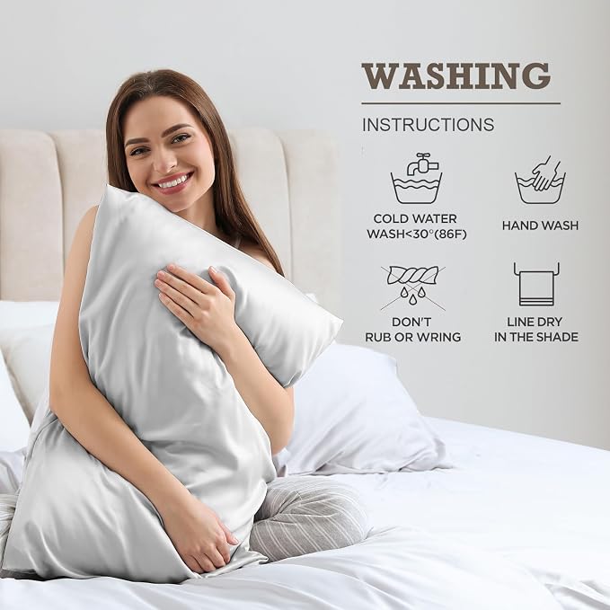BPC 100% Mulberry Silk Pillowcases 2 Pack, Grade 6A ClimaSilk™ Silk Pillow - Image 8