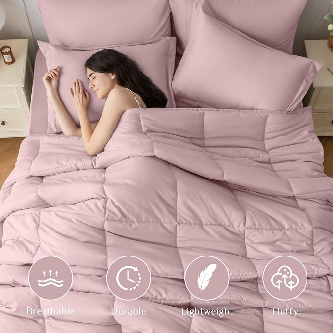 JOLLYVOGUE Twin Comforter Set, Ultra-Soft Bed in a Bag Twin Size 5 Pieces - Image 2