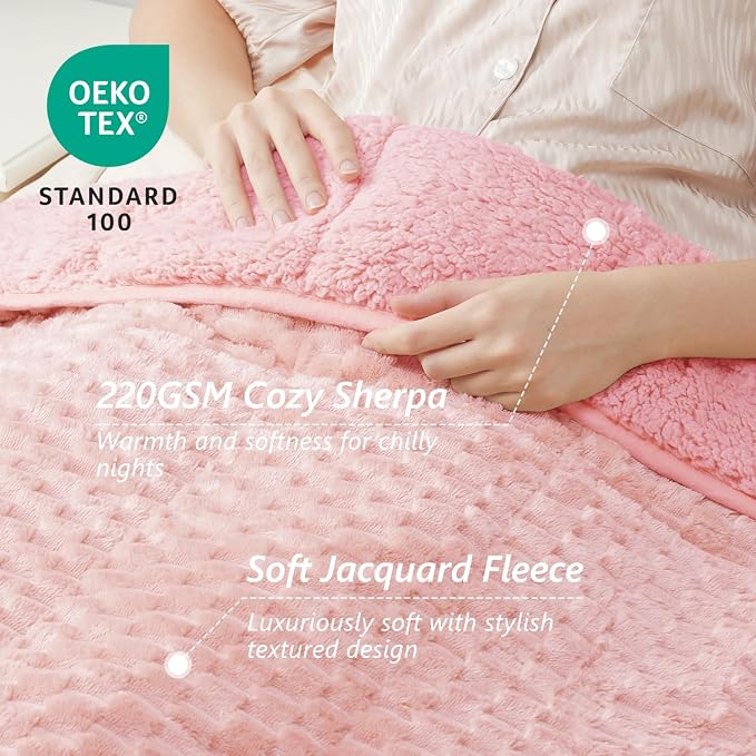 Mr. Sandman Weighted Blankets for Adults Queen Size 15lbs, Warm Sherpa Fleece - Image 2