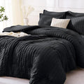 MUXHOMO 7 Pieces California King Comforter Set, Seersucker Bed in a Bag Cal by MUXHOMO
