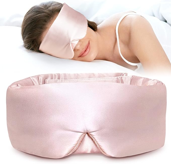 LitBear Silk Sleep Mask for Side Sleeper, Eye Mask Sleeping for Women Men 100% by LitBear