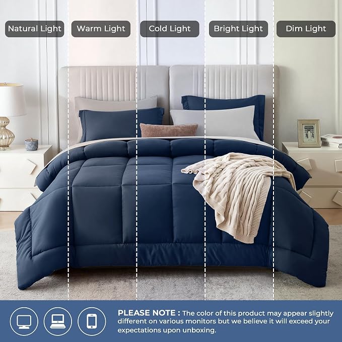 Sasttie Twin Comforter Set, 5 Pieces Bed in a Bag Twin, Complete Bedding Set - Image 8
