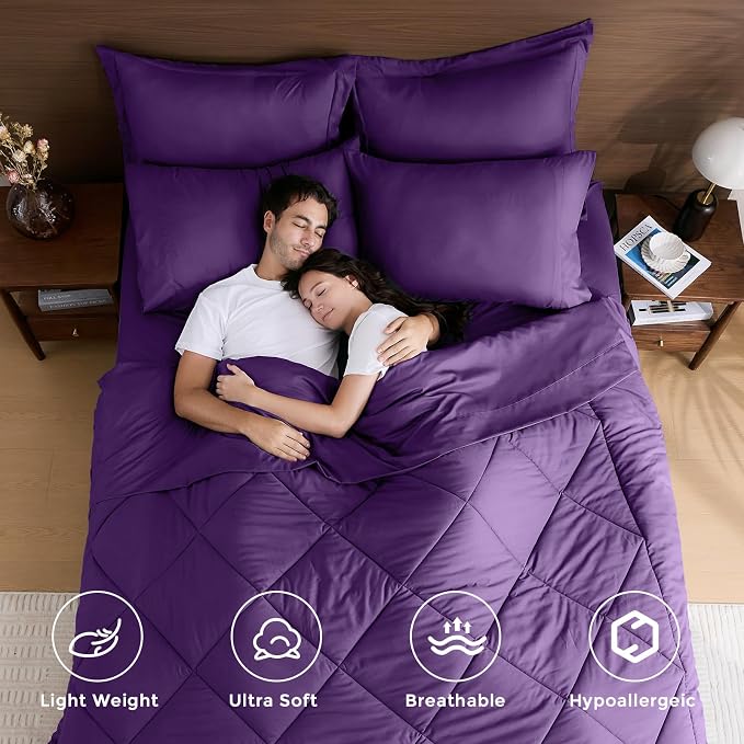 HEVUMYI Purple King Comforter Set - Image 2