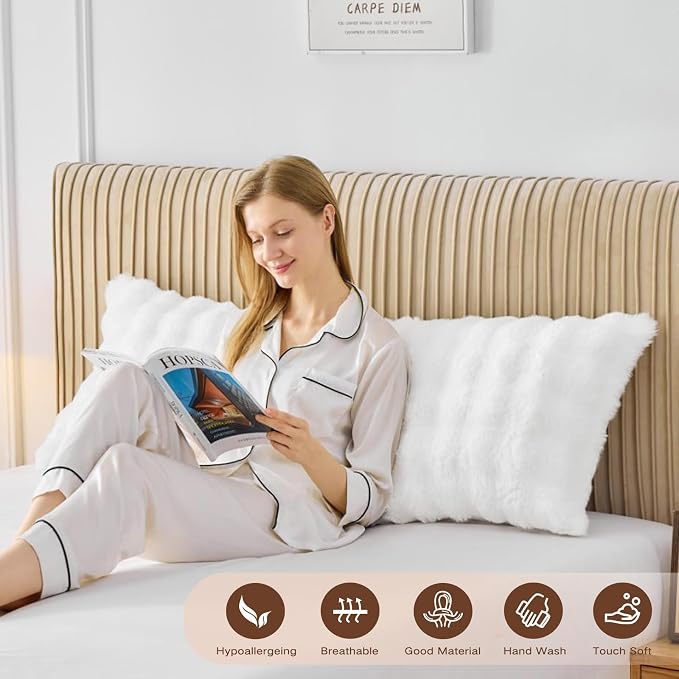 YZ HOME Faux Fur Fluffy Body Pillow - Image 2