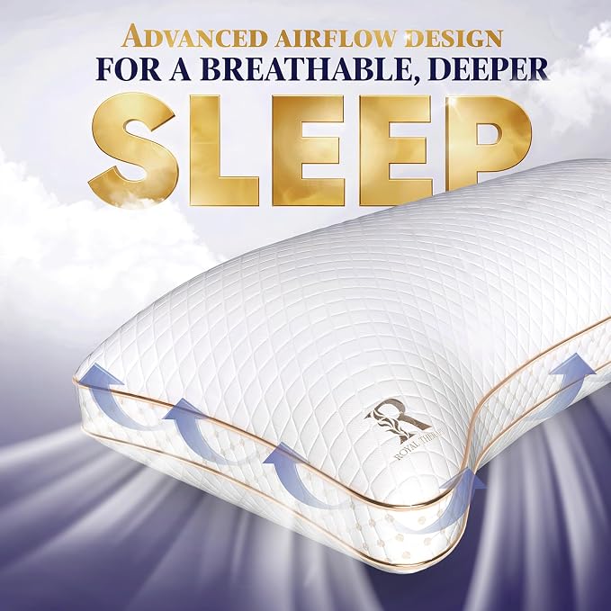 Royal Therapy King 4-Pack Memory Foam Pillow, Adjustable Shredded Odor-Free - Image 4