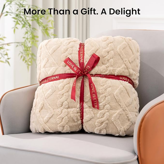 Drewin Weighted Blanket Queen Size 17lbs, Classy Soft Jacquard Sherpa Weighted - Image 8