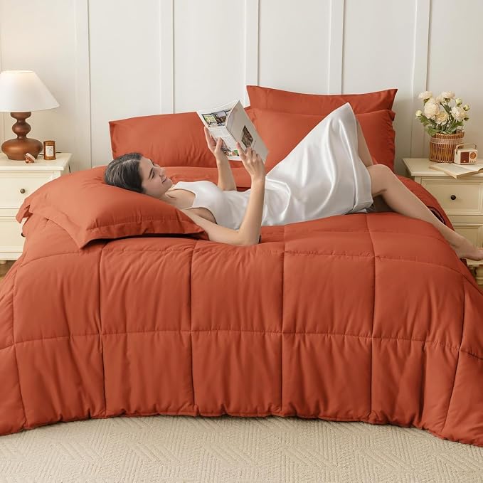 JOLLYVOGUE Full Comforter Set, Ultra-Soft Bed in a Bag Full Size 7 Pieces - Image 7