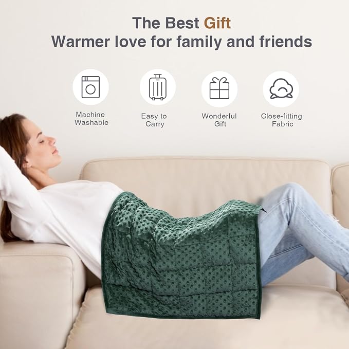 Alomidds Weighted Blanket 7lbs for Adults, Cozy Luxury Breathable Weighted Lap - Image 5