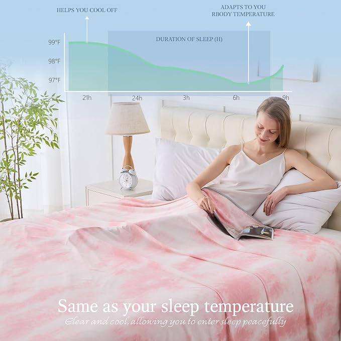 Cooling Blanket Throw Size for Hot Sleepers Ultra Lightweight & Breathable - Image 3
