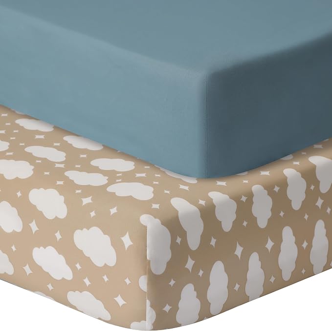 GUNTAIL Baby Crib Sheets for Boys Girls, 2 Pack Fitted Crib Sheet for Standard by GUNTAIL