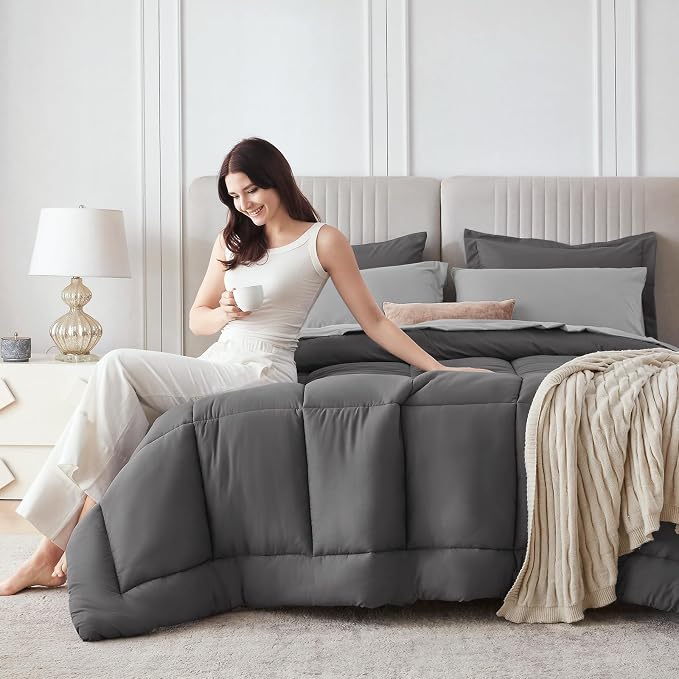 Sasttie Twin XL Comforter Set, 5 Pieces Twin XL Bed in a Bag, Complete Bedding - Image 9