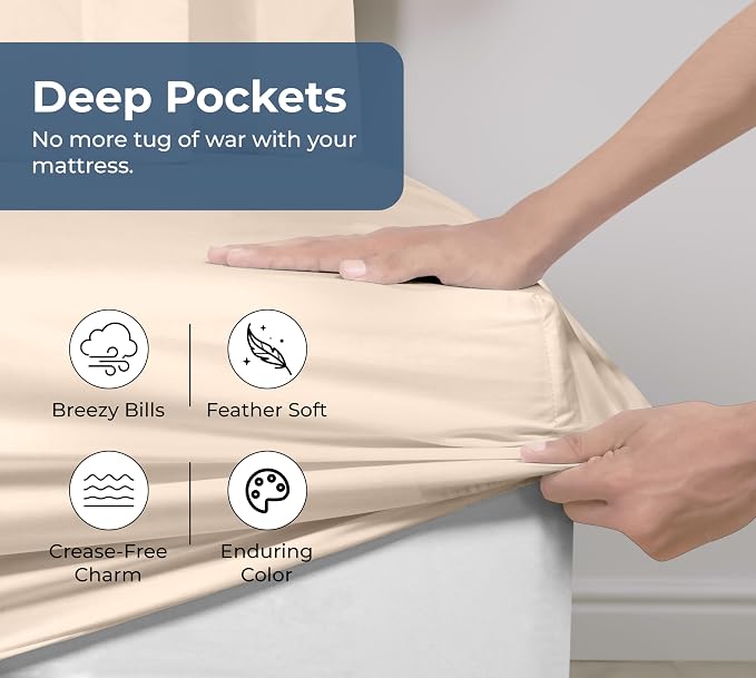 Royale Linens 100% Organic Cotton Fitted Sheet - Image 4