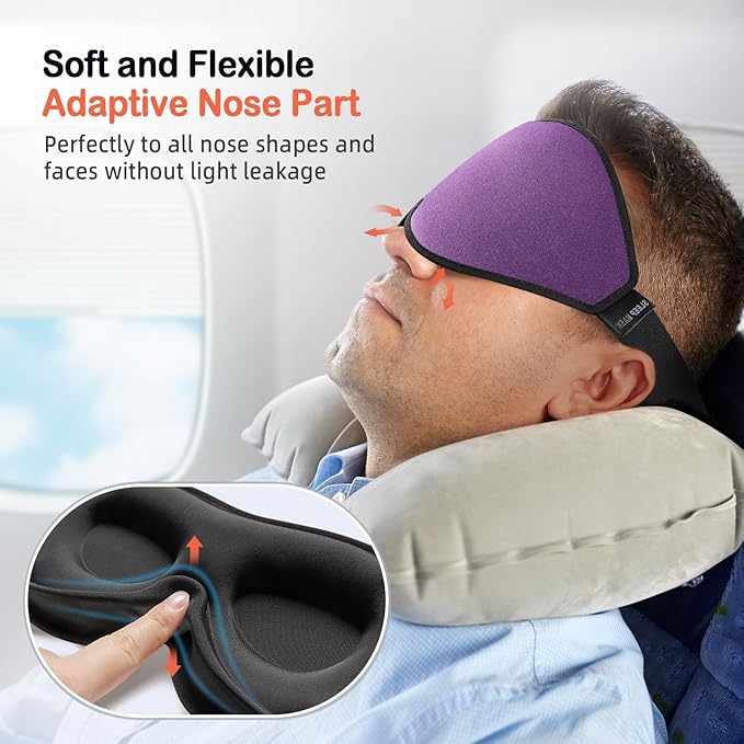 LitBear Sleep Mask for Side Sleeper Women Men, Eye Mask for Sleeping Light - Image 3