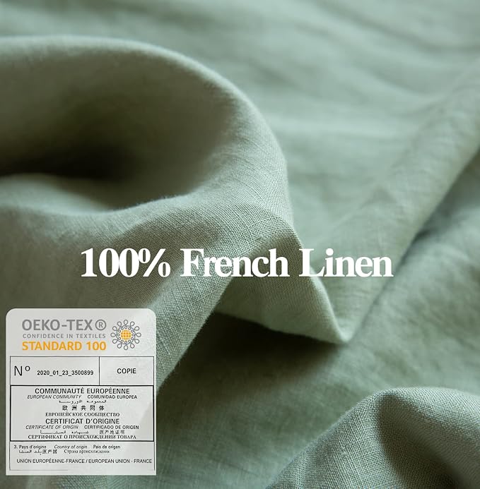 Simple&Opulence 100% Washed Linen Euro Shams 26'' x 26'' Pack of 2, Basic Style - Image 2