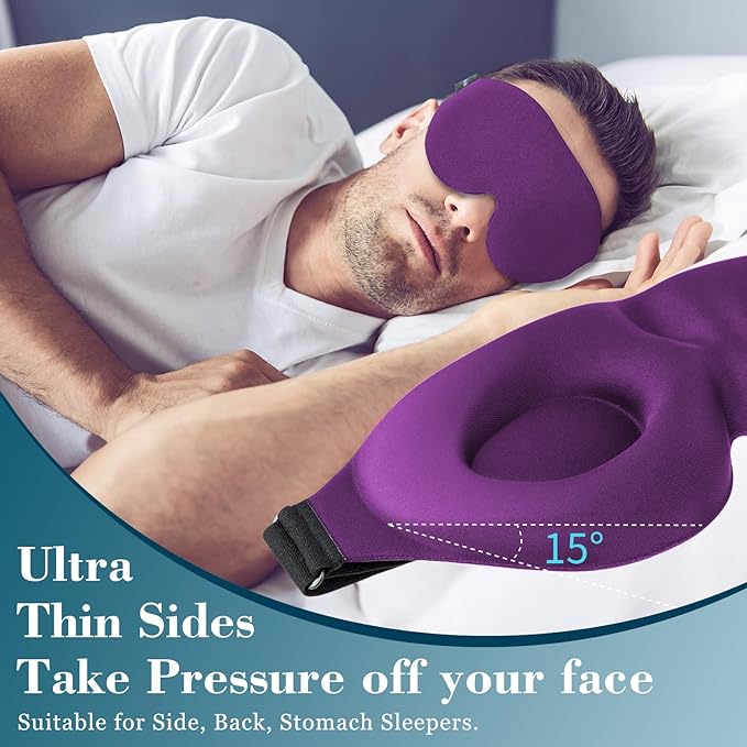 ZGGCD Sleep Mask for Side Sleeper, Light Blocking Sleeping Eye Mask for Women - Image 3